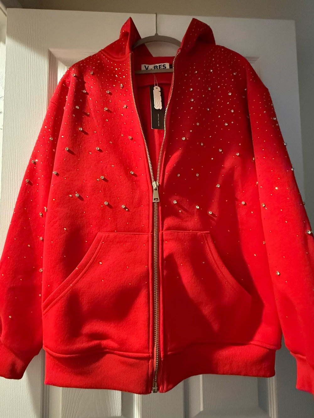 VYBES Rhinestone Galaxy Zip Up